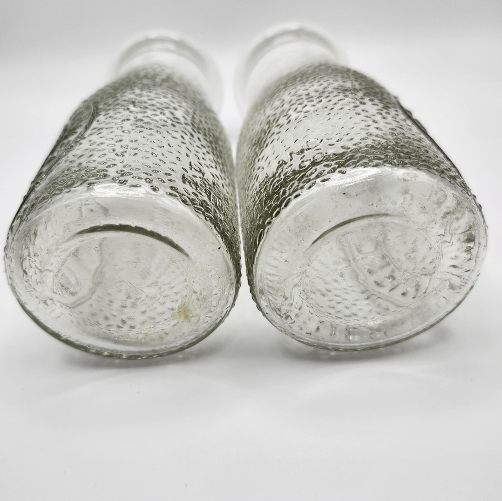 Set of two (2) Heritage Co. Vintage Milk Bottles. Roughly 5x3.5 inches.  Cute! - Picture 4 of 5